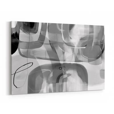 Noir Gallery Abstract Black & White Illustration Canvas Wall Art Print