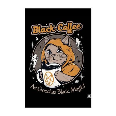 Noir Gallery Cat Coffee Kitchen Illustration Unframed Art Print/Poster