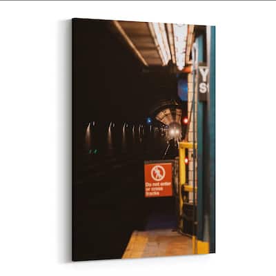 Noir Gallery Brooklyn New York Trains Urban Photo Canvas Wall Art Print