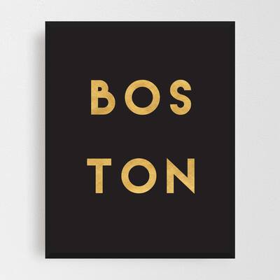 Noir Gallery Boston Massachusetts Urban Typography Framed Art Print