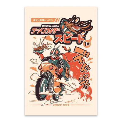 Noir Gallery Kitchen Ramen Motorcycle Illustration Metal Wall Art Print