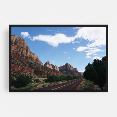 Noir Gallery Zion National Park Utah Mountains Framed Art Print