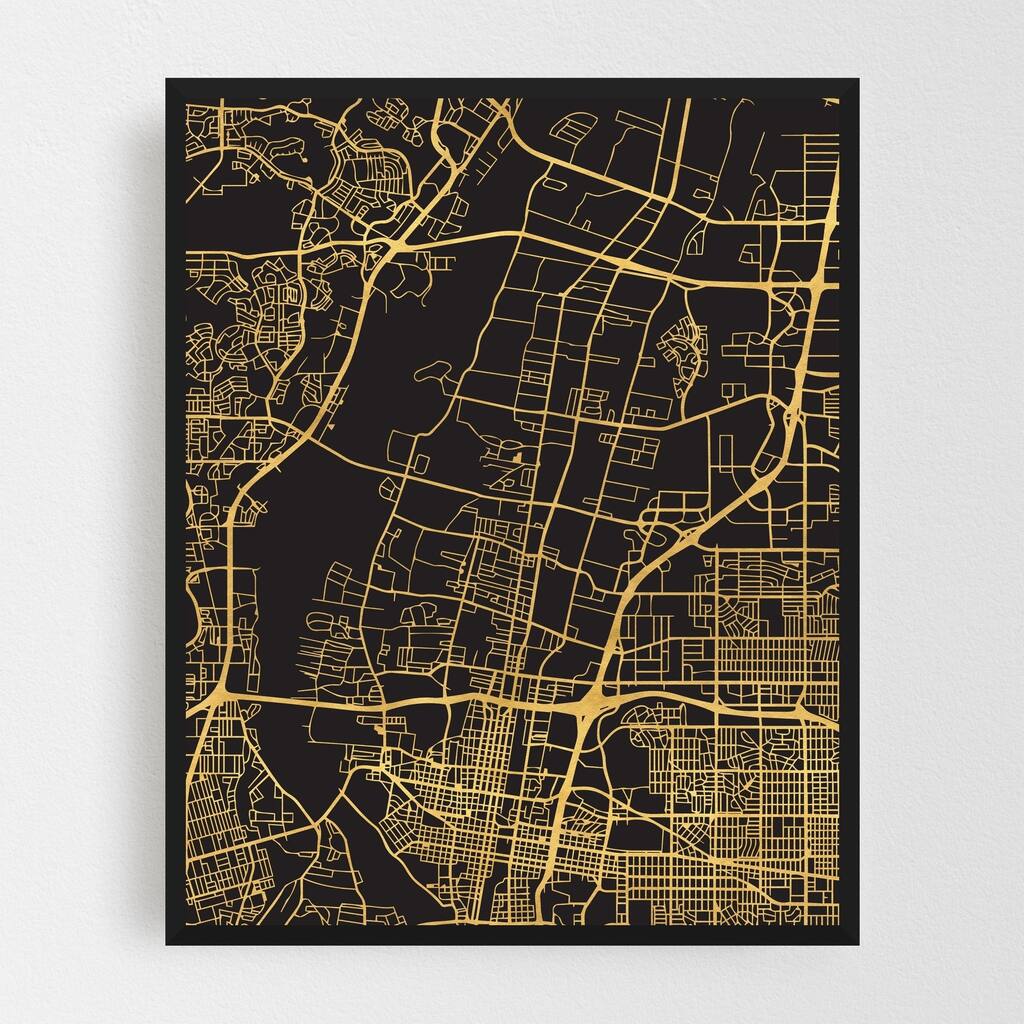Noir Gallery Albuquerque New Mexico Urban Map Framed Art Print