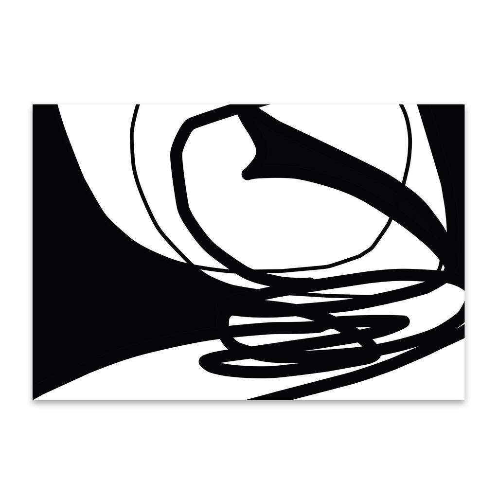 Noir Gallery Abstract Black & White Mixed Media Metal Wall Art Print