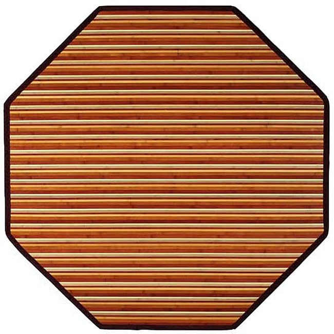 Rust Woven Bamboo Rug (5 Octagonal)