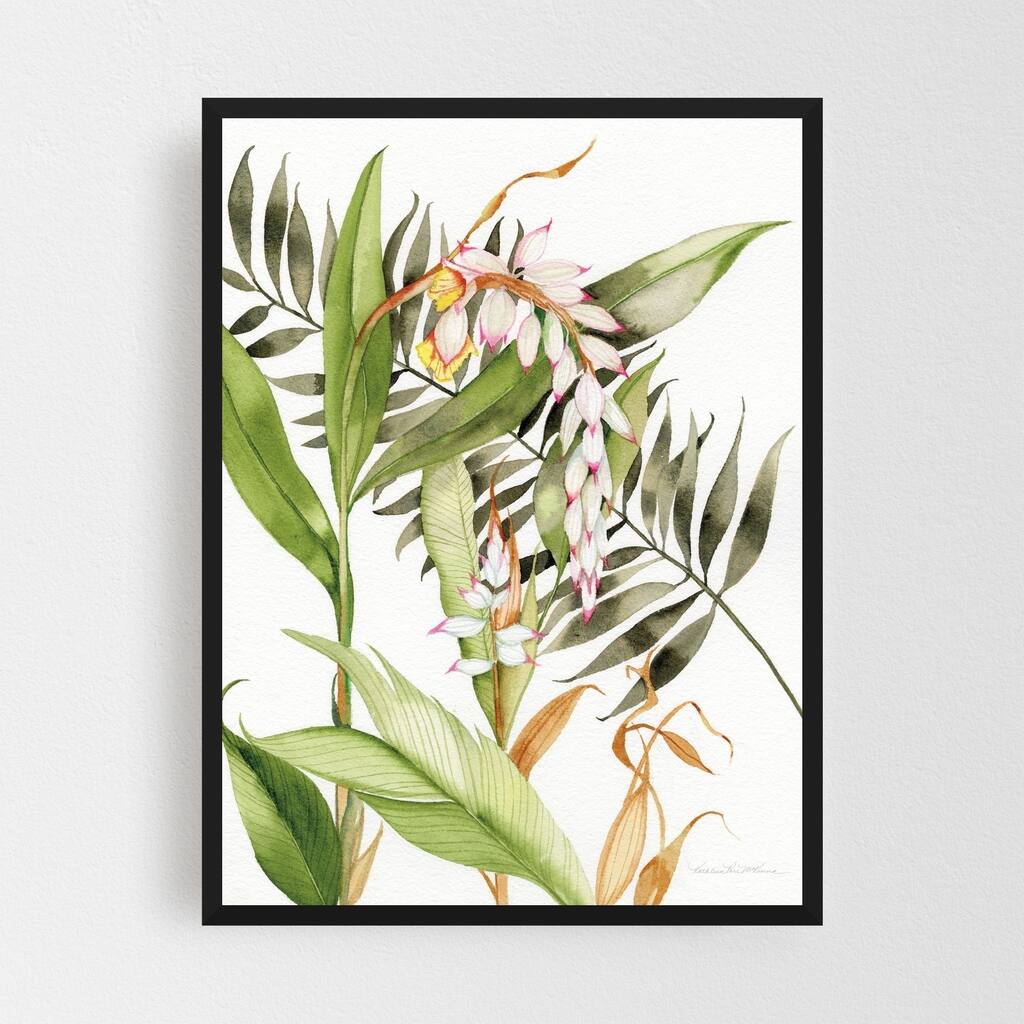 Noir Gallery Beach Floral Palm Trees Tropical Framed Art Print
