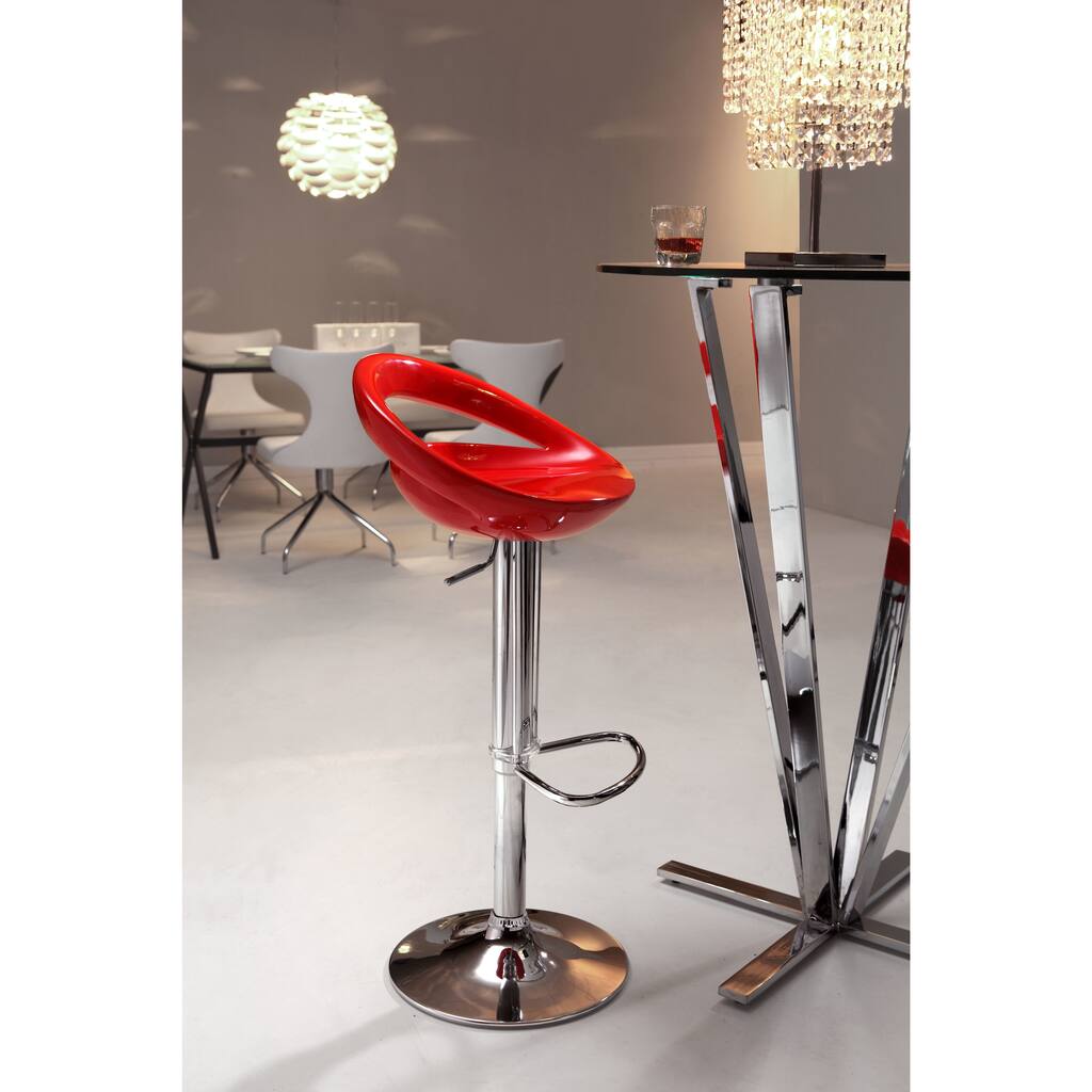 Silver Orchid Evans Red Steel Barstool - 15.7L x 18.3W x 38.6H