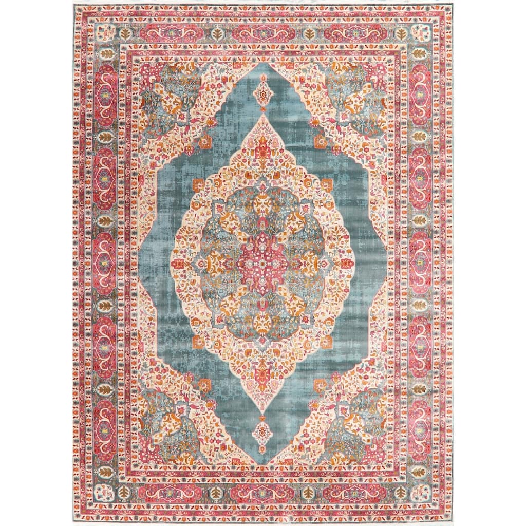 Floral Distressed Turkish Vintage Style Oriental Area Rug Traditional