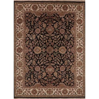 Wool Black ft 6' 6 x 9' 4 Traditional Chobi Design Handmade Mahal Rug Wool Black ft 6' 6 x 9' 4 Traditional Chobi Design Handmade Mahal Rug