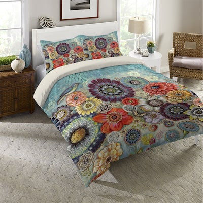 Laural Home Blue Bird Boho Standard Comforter Sham