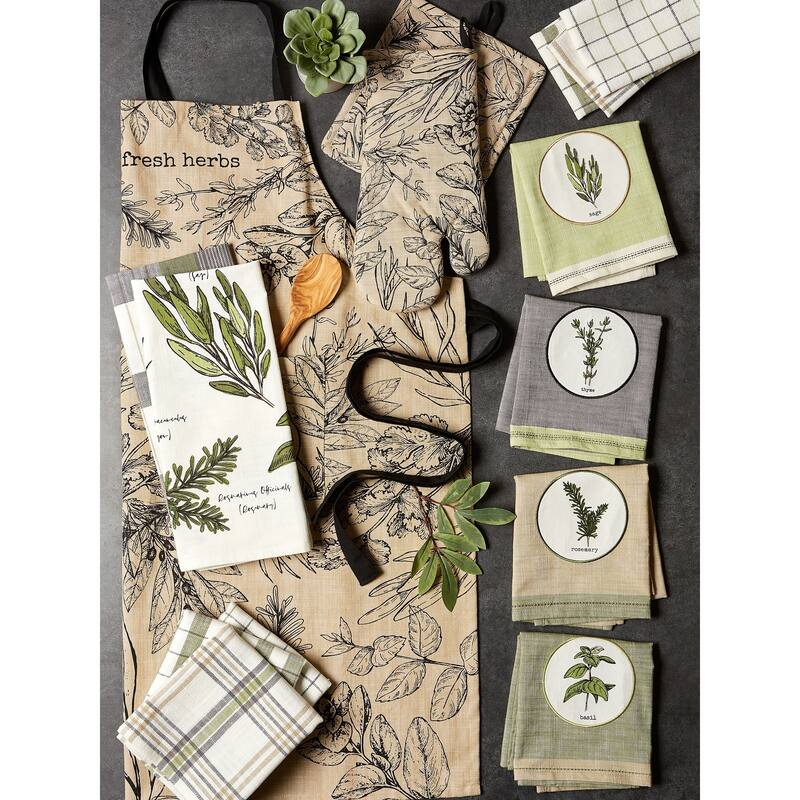 DII Fresh Herbs Kitchen Textiles, 35Lx28W", Fresh Herbs, 1 Piece