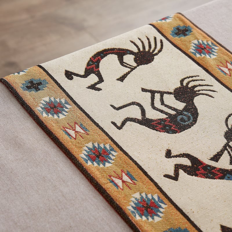 DII Hacienda Stripe Kitchen Textiles, 13x72", Kokopelli Tapestry, 1 Piece - Table Runner, 13x72