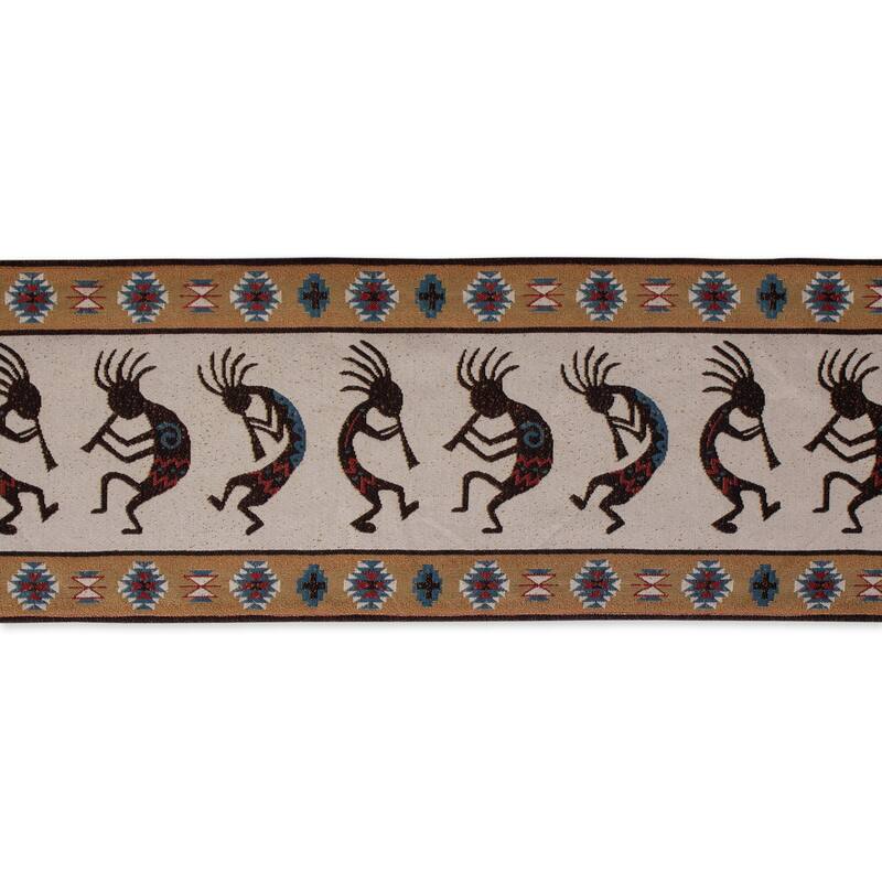 DII Hacienda Stripe Kitchen Textiles, 13x72", Kokopelli Tapestry, 1 Piece - Table Runner, 13x72