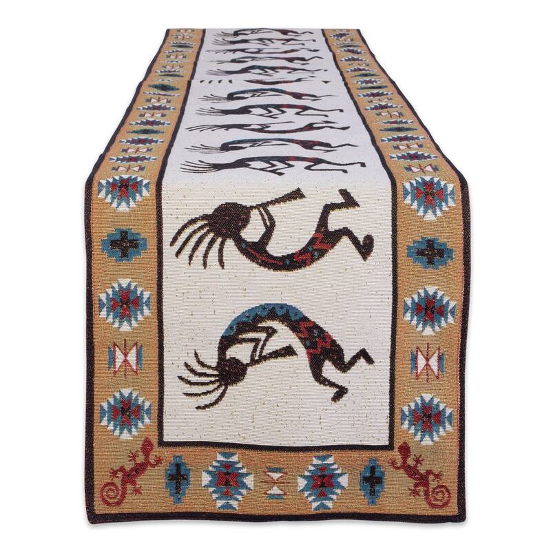 DII Hacienda Stripe Kitchen Textiles, 13x72", Kokopelli Tapestry, 1 Piece - Table Runner, 13x72