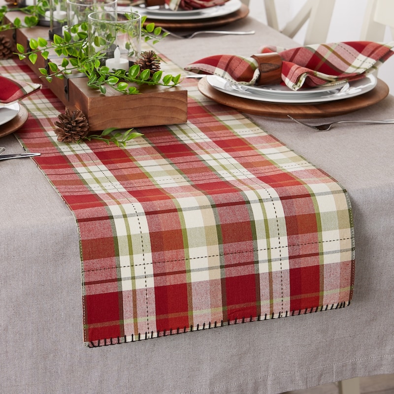 DII Mountain Trail Plaid Ktichen Textiles, 14x72", Mountain Trail, 1 Piece