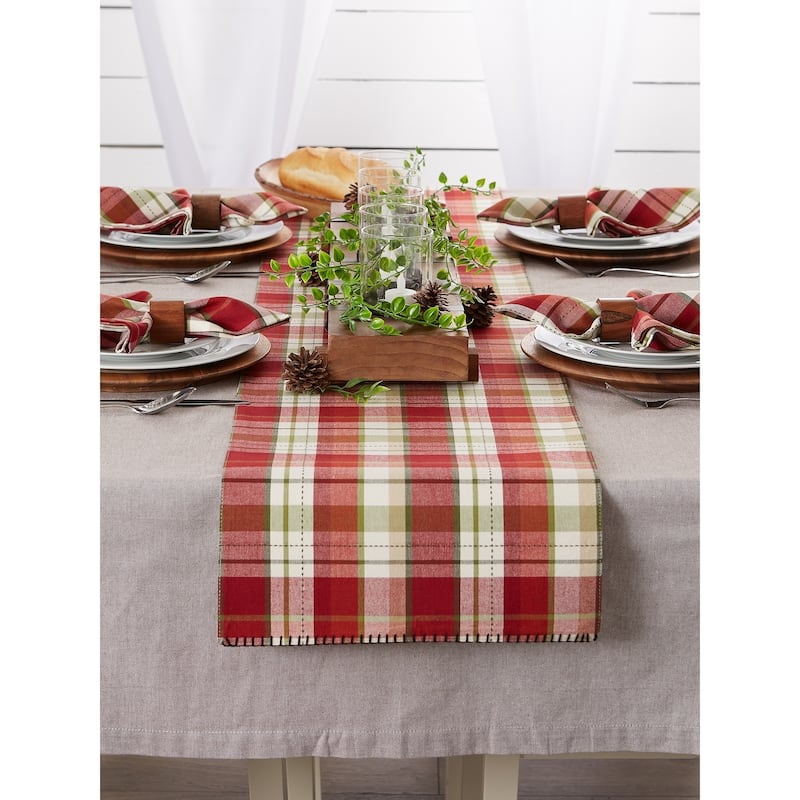 DII Mountain Trail Plaid Ktichen Textiles, 14x72", Mountain Trail, 1 Piece