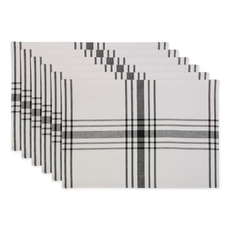 DII Home Sweet Farmhouse Kitchen Textiles, 13x19", Stone, 6 Pieces - Black