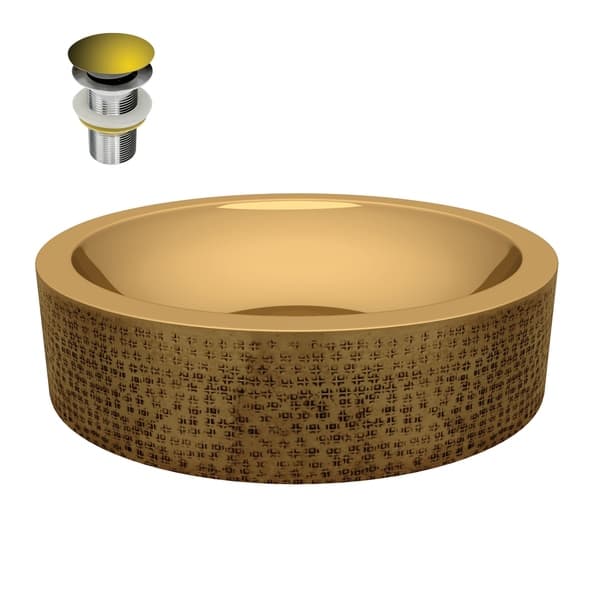 slide 2 of 8, ANZZI Coronam Polished Brass 16 in. Handmade Vessel Sink