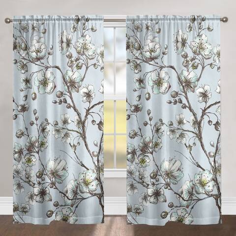 Morning Blossoms 84 Inch Blackout Window Panel