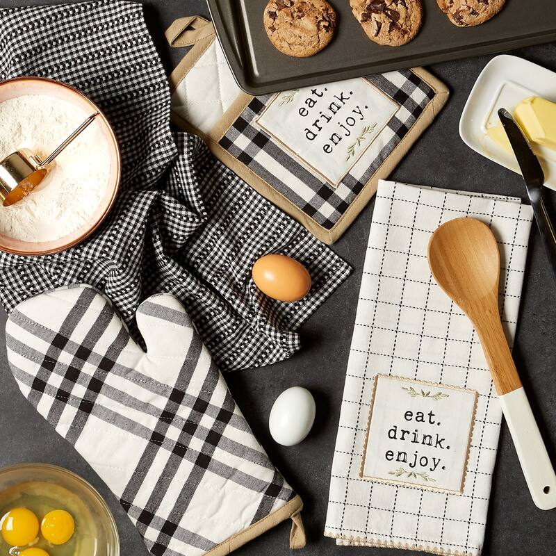 DII Home Sweet Farmhouse Kitchen Textiles, Home Sweet Farmhouse, 4 Pieces
