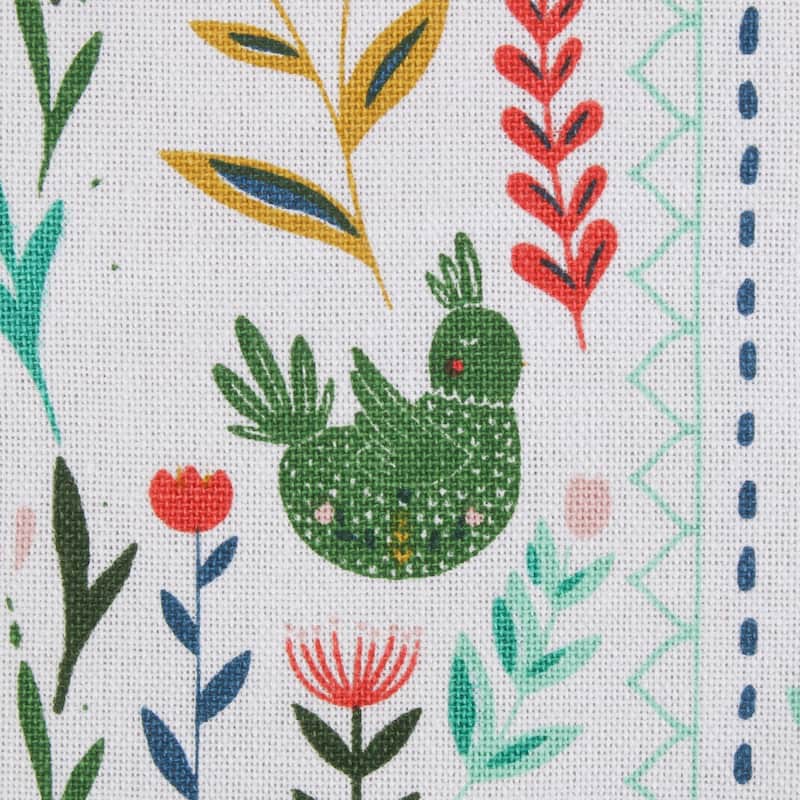 DII Easter Folk Garden Kitchen Textiles, Potholder & Dishtowel, Easter Garden, 4 Pieces
