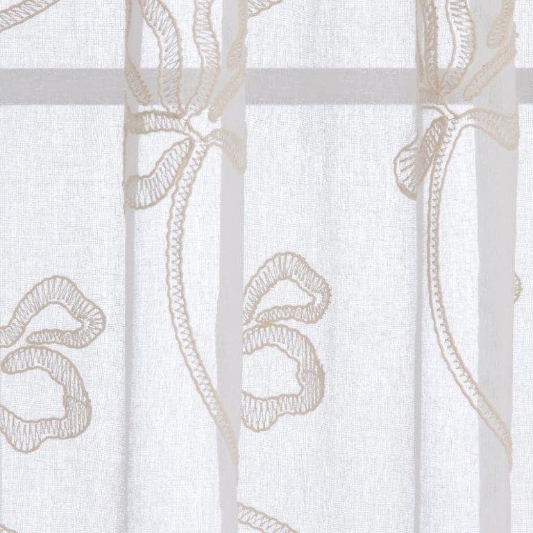 Porch & Den Supreme Embroidered Floral Semi-Sheer Rod Pocket Panel