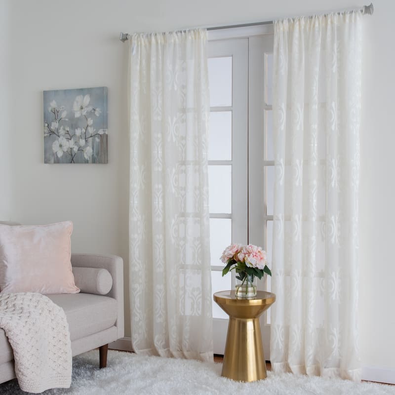 Miller Curtains Madison Rod Pocket Semi Sheer Panel - 55" x 95" - Ivory