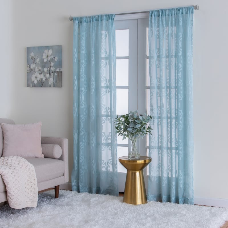 Miller Curtains Madison Rod Pocket Semi Sheer Panel - 55" x 95" - Mineral