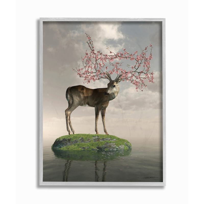 Stupell Ocean Elephant Abstract Animal Design, 12x12, Framed Wall Art - 11 x 14 - Grey