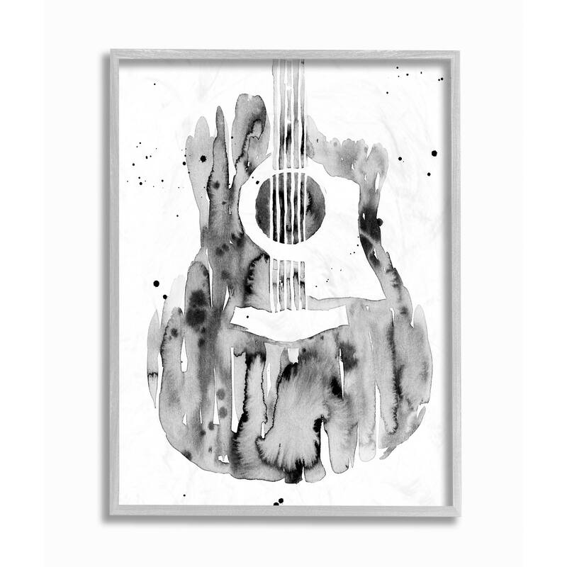 Stupell Abstract Guitar Watercolor Pattern Painting Framed Wall Art, Design by Annie Warren