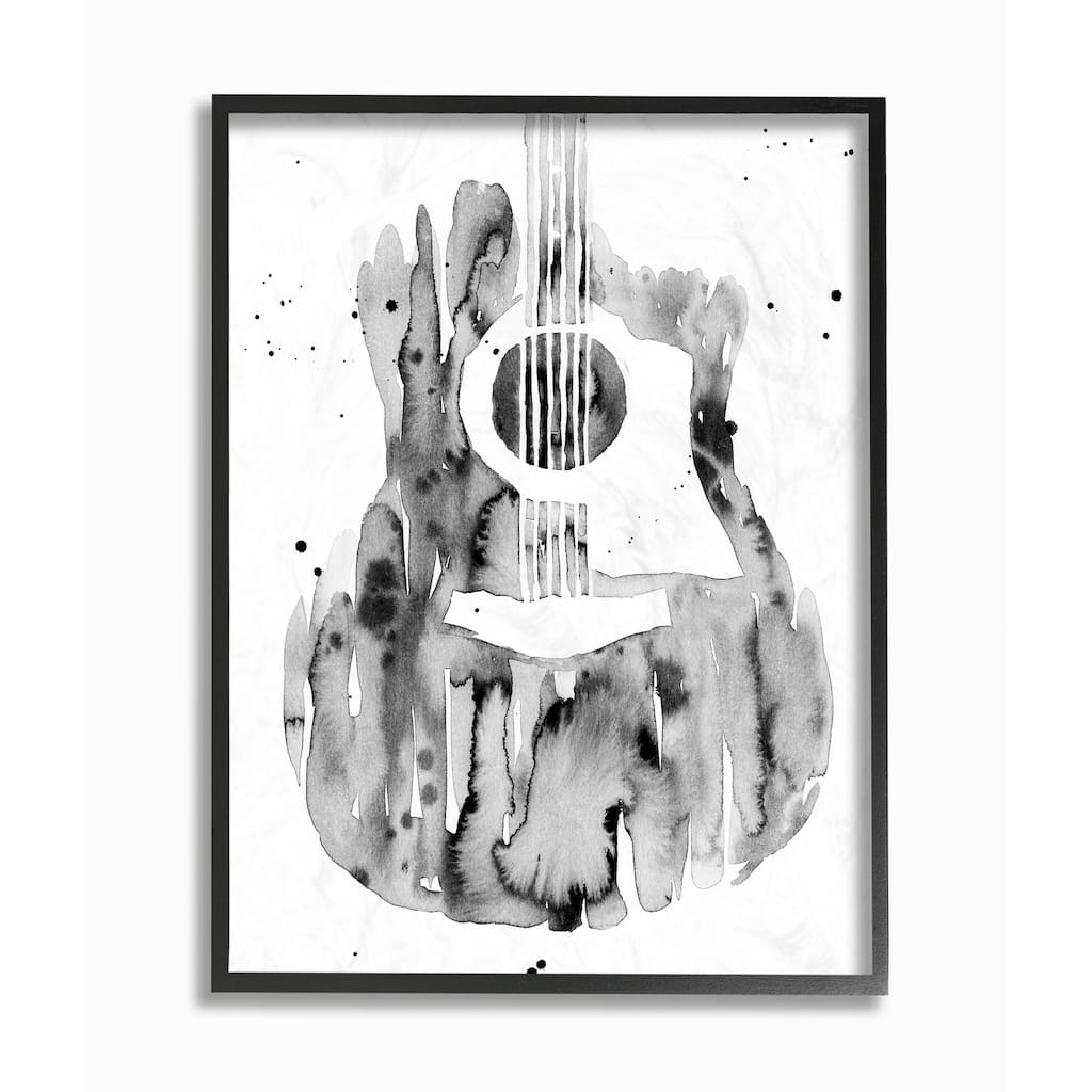 Stupell Abstract Guitar Watercolor Pattern Painting Framed Wall Art, Design by Annie Warren