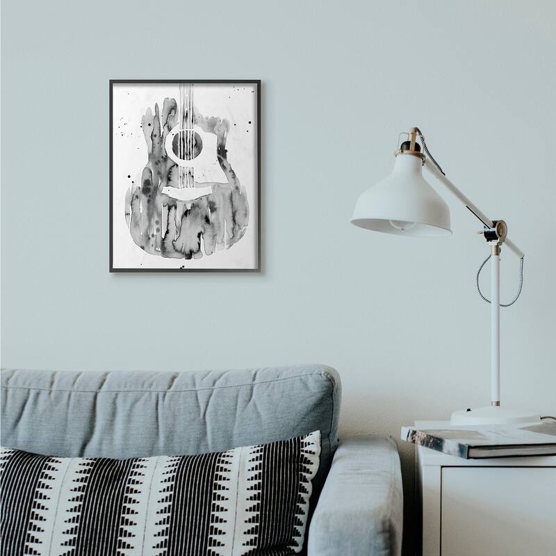 Stupell Abstract Guitar Watercolor Pattern Painting Framed Wall Art, Design by Annie Warren