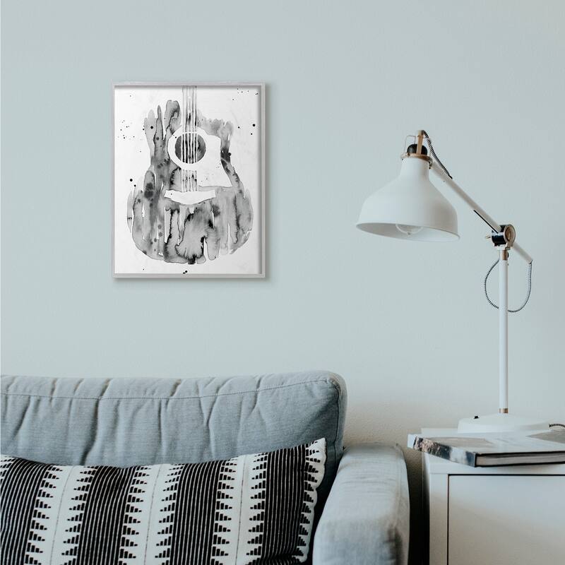 Stupell Abstract Guitar Watercolor Pattern Painting Framed Wall Art, Design by Annie Warren