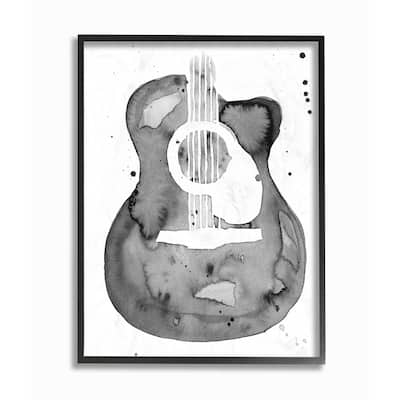 Stupell Guitar Abstract Watercolor Pattern Painting Framed Wall Art, Design by Annie Warren