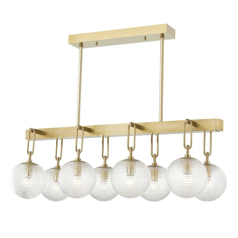Hudson Valley Jewett 8-light Aged Brass Linear, Clear Glass