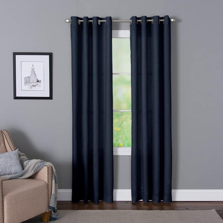 Miller Curtains Dalton Grommet Top Curtain Panel - 50" x 84" - Navy