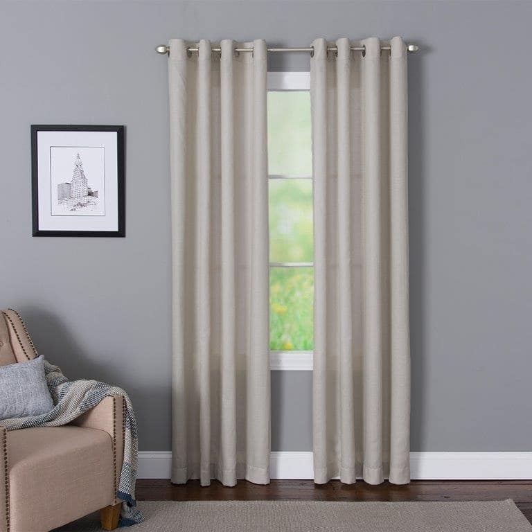 Miller Curtains Dalton Grommet Top Curtain Panel - 50" x 95" - Taupe