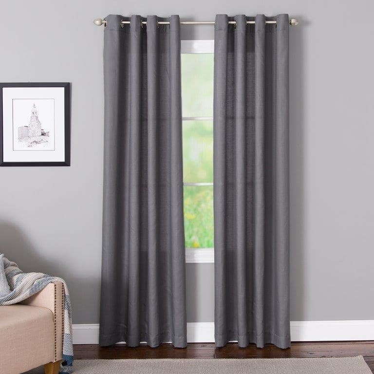 Miller Curtains Dalton Grommet Top Curtain Panel - 50" x 84" - Charcoal