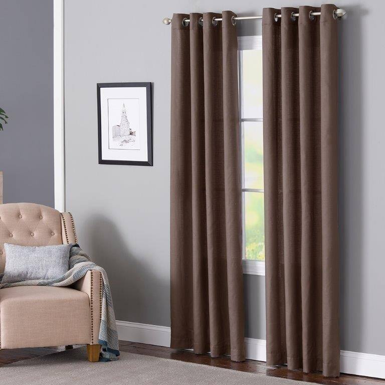 Miller Curtains Dalton Grommet Top Curtain Panel - 50" x 95" - Chocolate