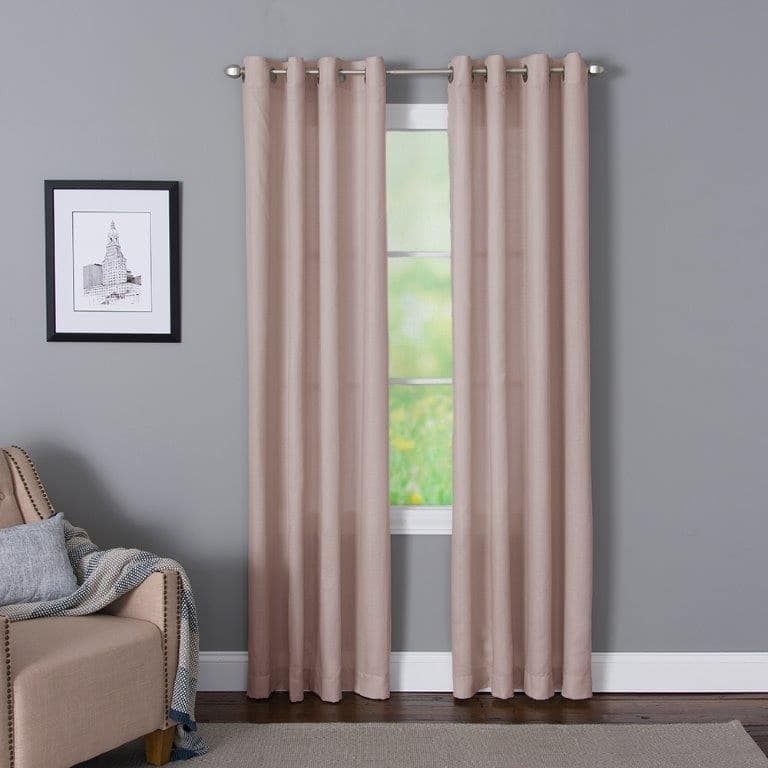 Miller Curtains Dalton Grommet Top Curtain Panel - 50"x 63" - Blush