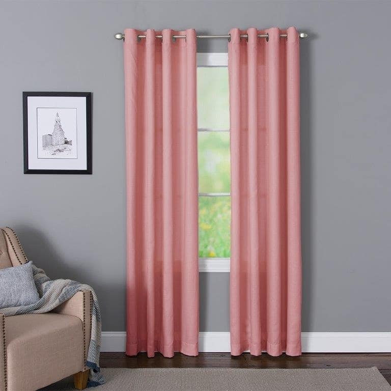 Miller Curtains Dalton Grommet Top Curtain Panel - 50"x 63" - Pink