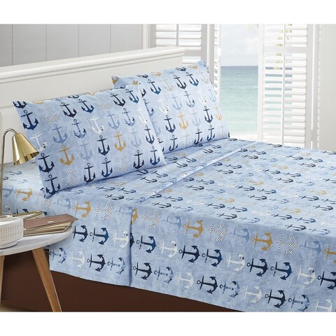 Porch & Den Enterprise Anchor Pattern 4-piece Bed Sheet Set