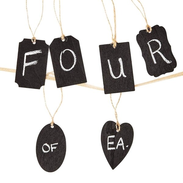 24pcs Mini Wooden Chalkboard Tag Labels w/String for DIY Crafts Gifts 6 Designs - Overstock ...
