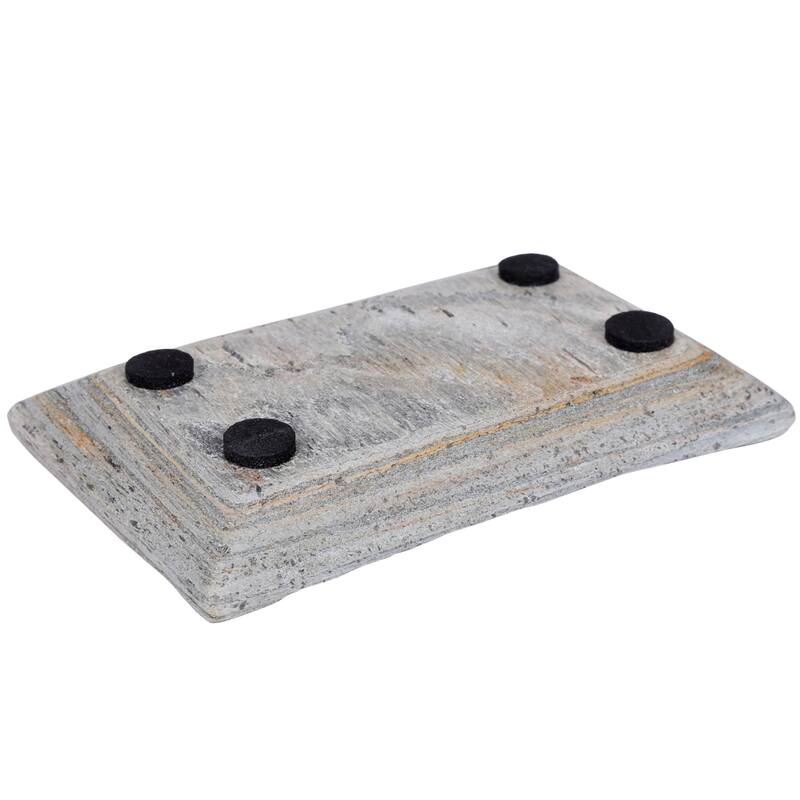 Creative Home Slate Stone Bar Dish Soap Tray Holder - Grey - N/A