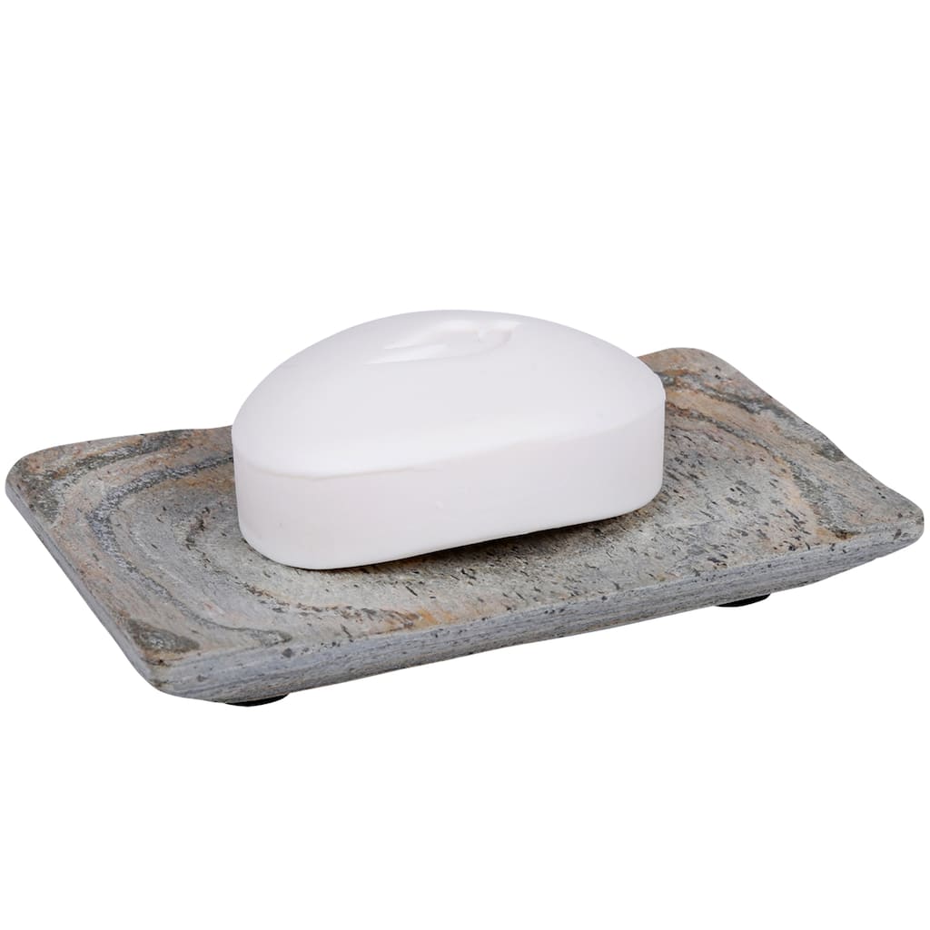 Creative Home Slate Stone Bar Dish Soap Tray Holder - Grey - N/A
