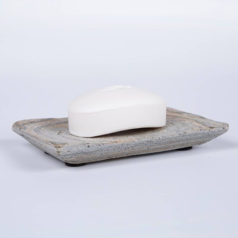 Creative Home Slate Stone Bar Dish Soap Tray Holder - Grey - N/A