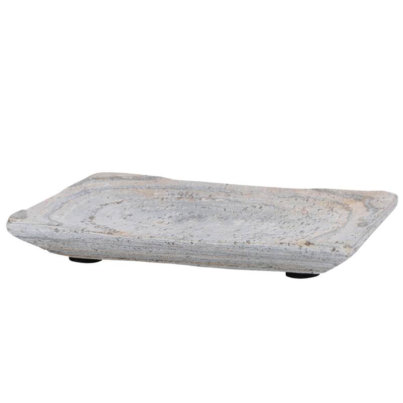 Creative Home Slate Stone Bar Dish Soap Tray Holder - Grey - N/A