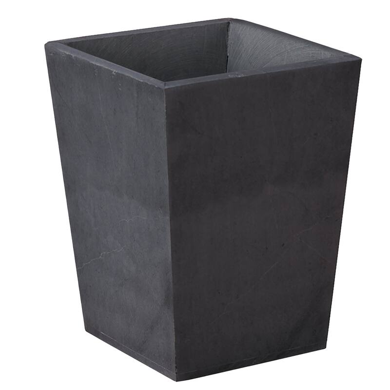 Creative Home Soapstone Wastebasket, Trash Can - Black