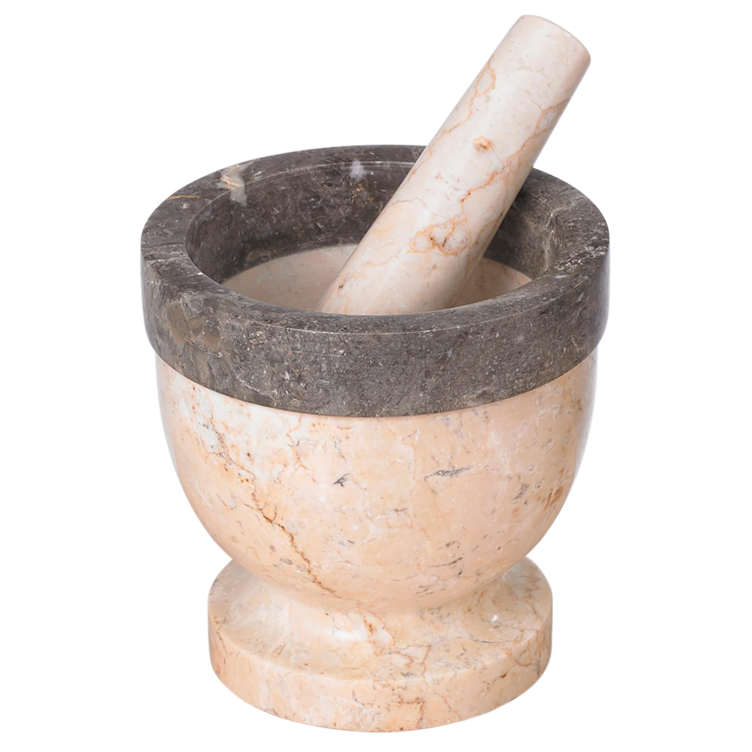 New Marble Polished Finish Mortar And Pestle Herb Spices Grinder Crusher