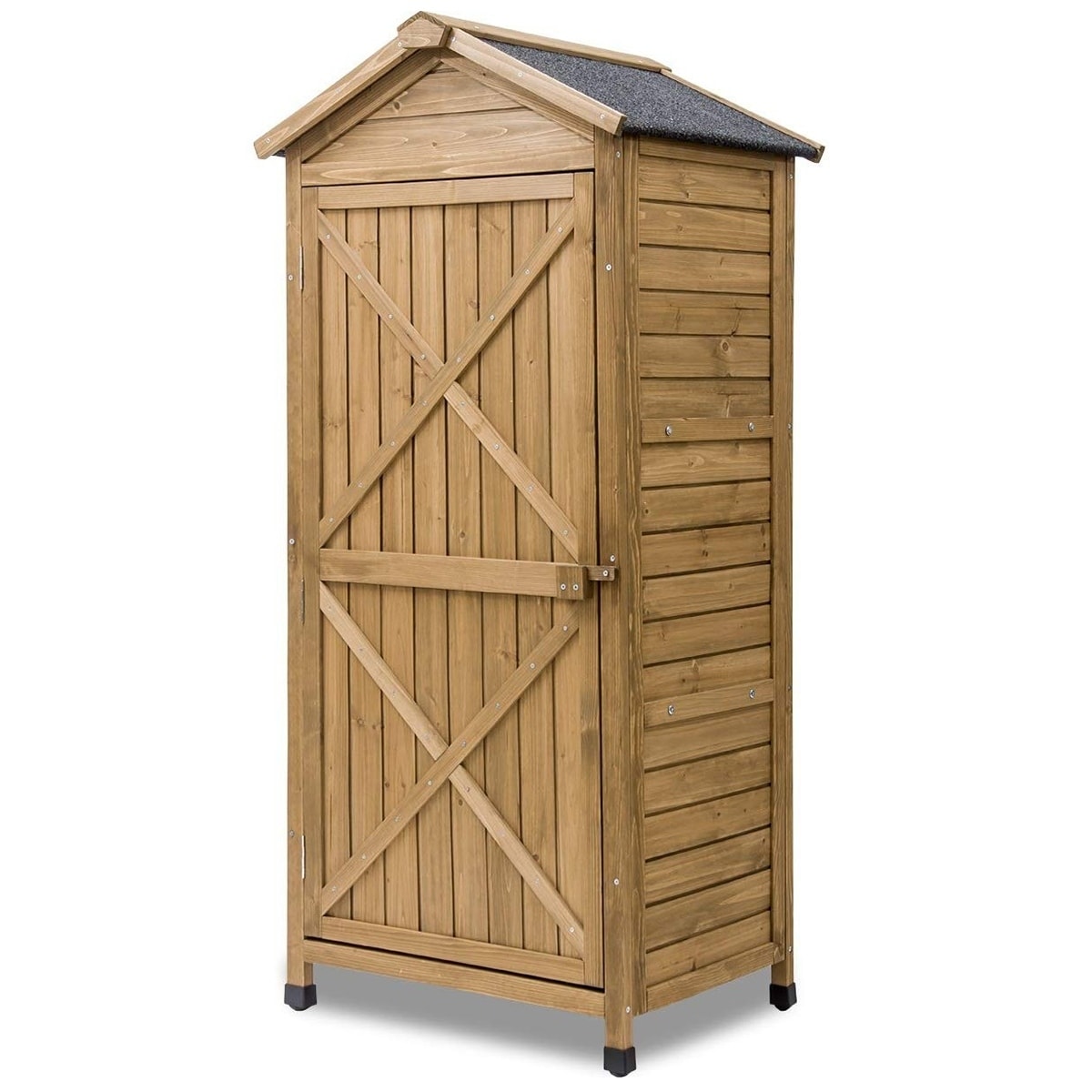 Shop Leisure Zone Outdoor Wooden Storage Sheds Fir Wood Lockers